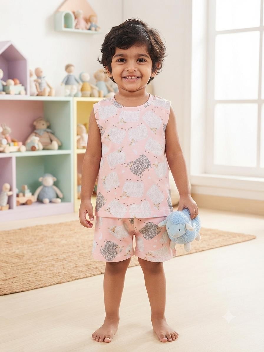 Pink Sleeveless Short set (1-3 year)