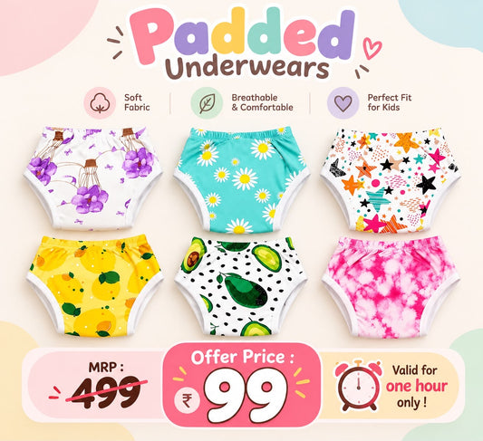 Padded underwear Pack of 1  (3 Months -4 Years) ASSORTED DESIGNS