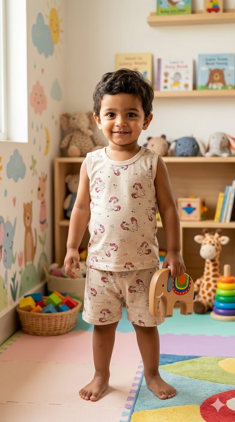 Unicorn Sleeveless Short set (1- 3 years)