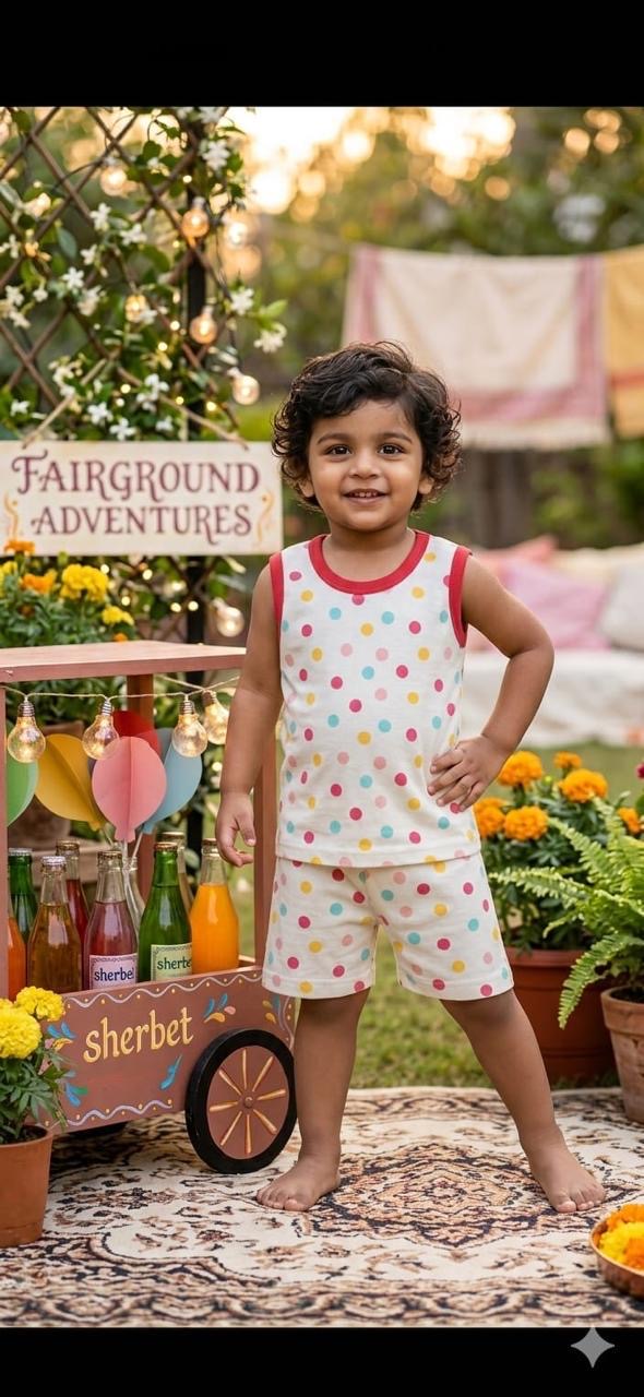 Dots Sleeveless Short set (2-3 years)