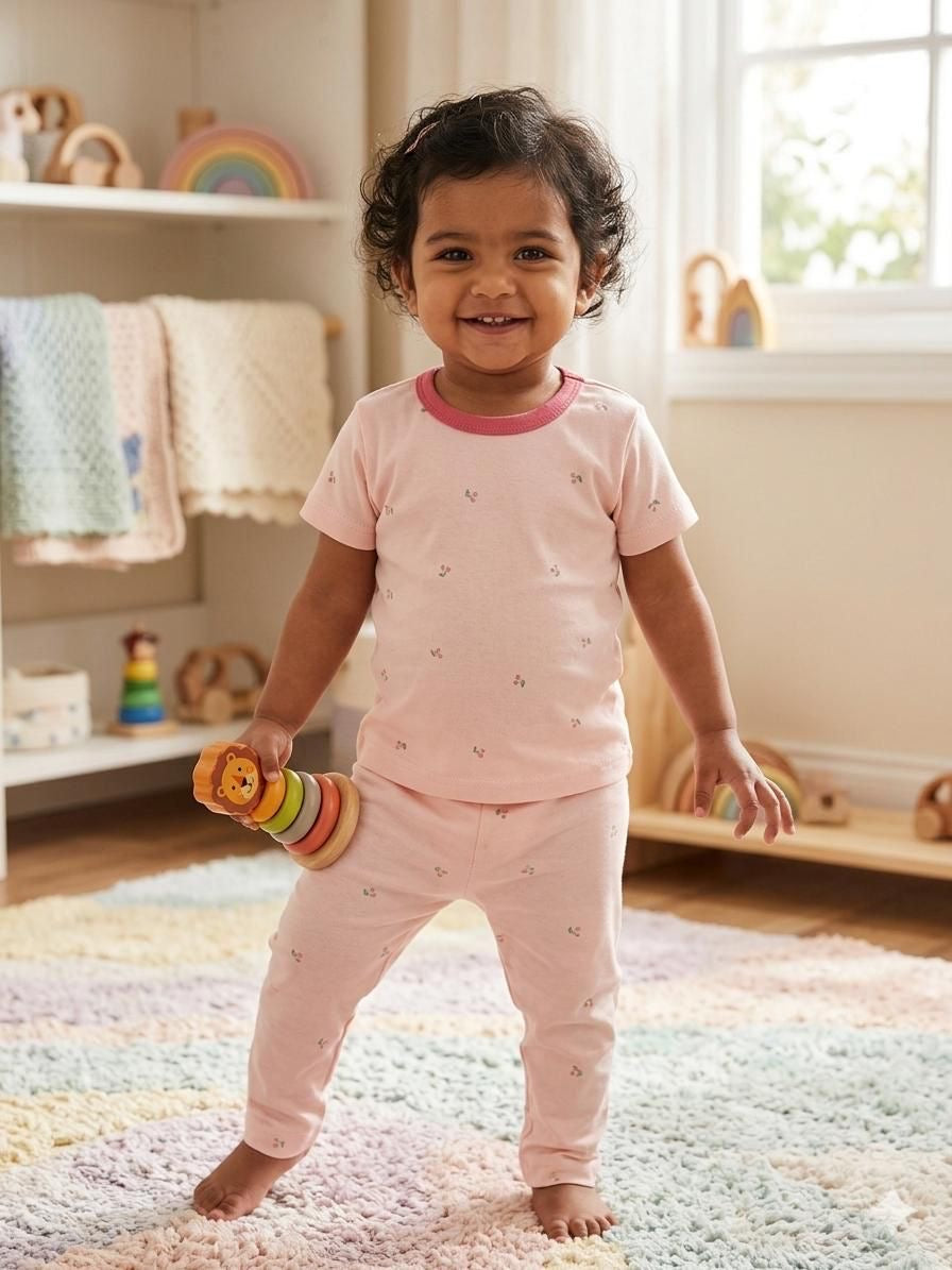 Pink Top & bottom set (1-2years)