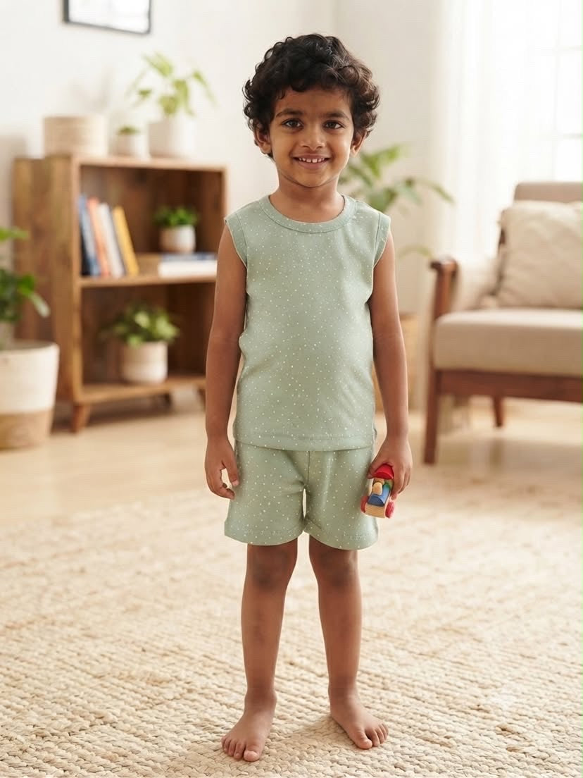 Sea world sleeveless Short set (3-5 years)