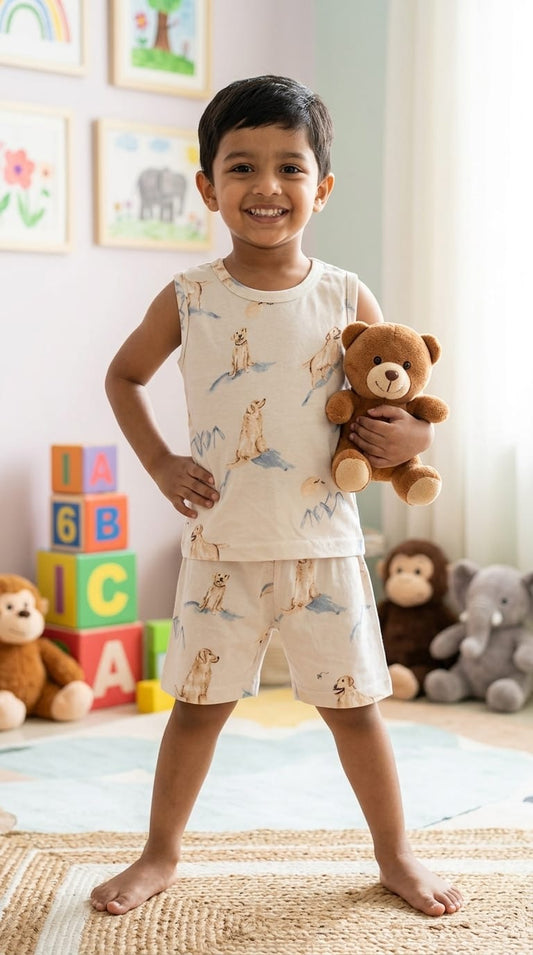 Tim Sleeveless Short set (1- 3 years)
