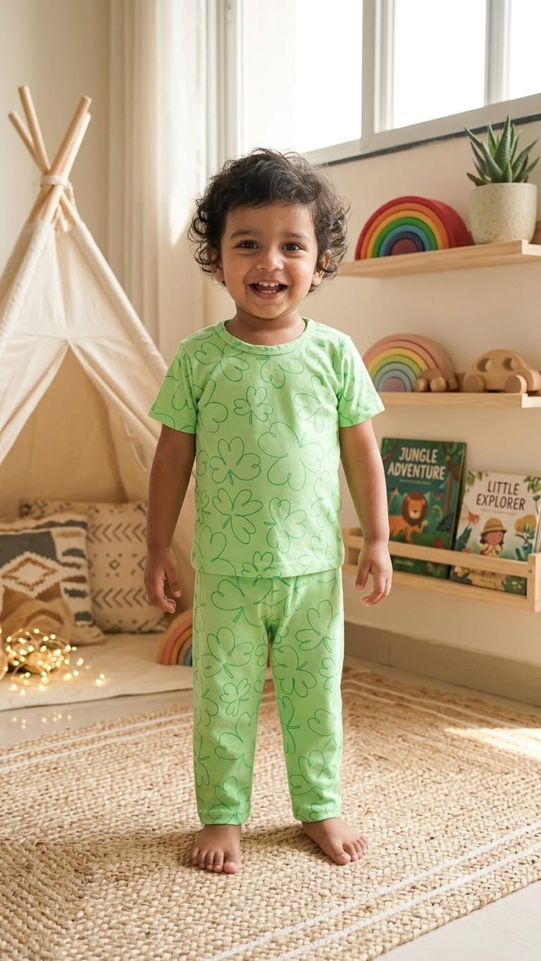 Green  Top & bottom  set (6 months-3 years) (Copy 2)