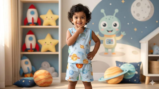 Space  Sleeveless Short set (1- 3 years)
