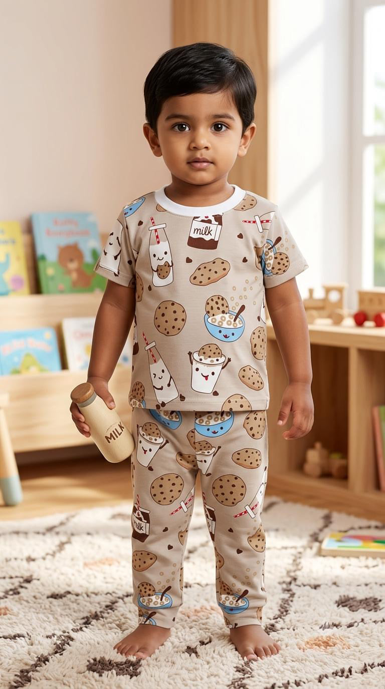 Cookies & milk  world Top & bottom set (6 months-3 years )