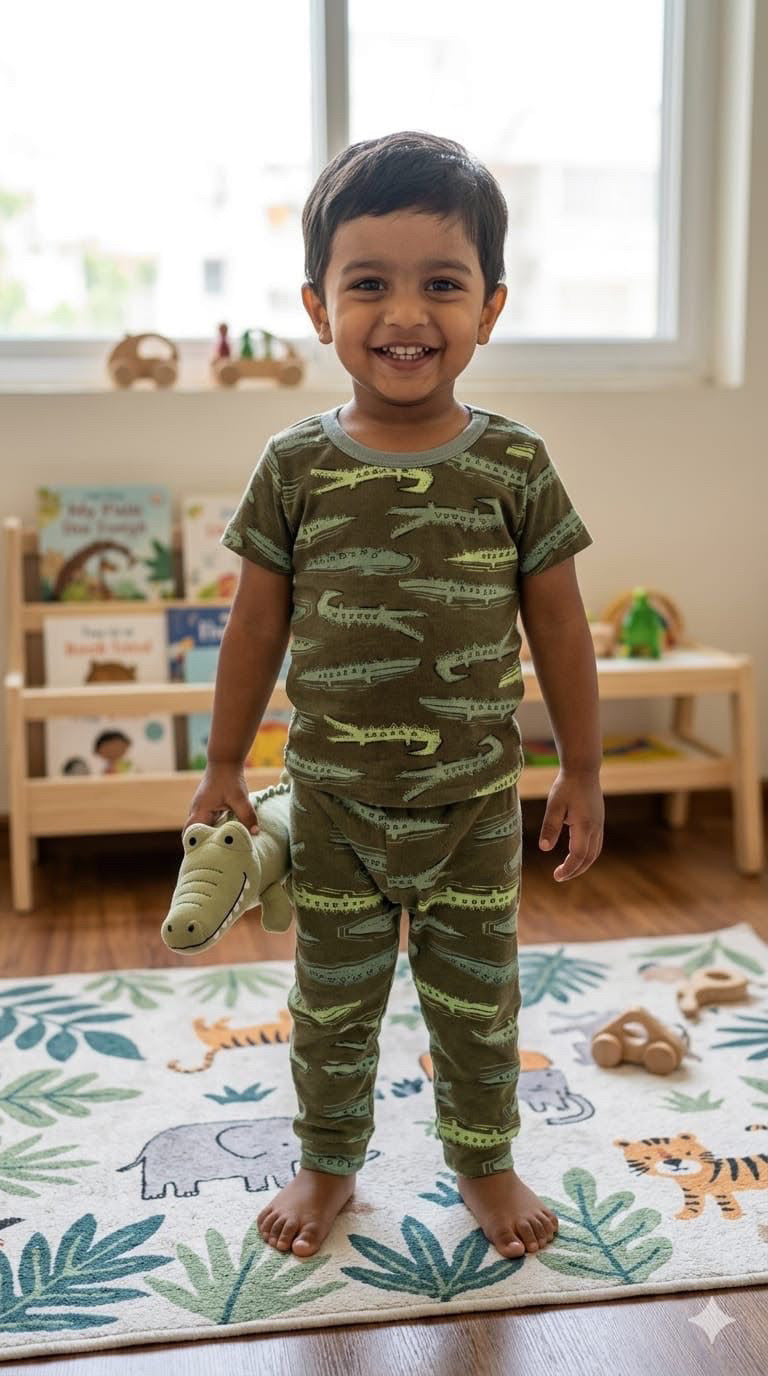 Green Top & bottom set (1-3 year)