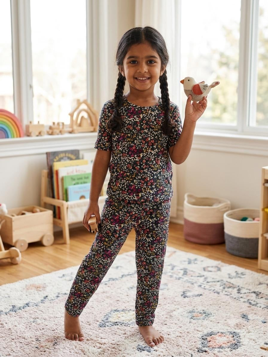 Black  Top & bottom set (6-10 years )
