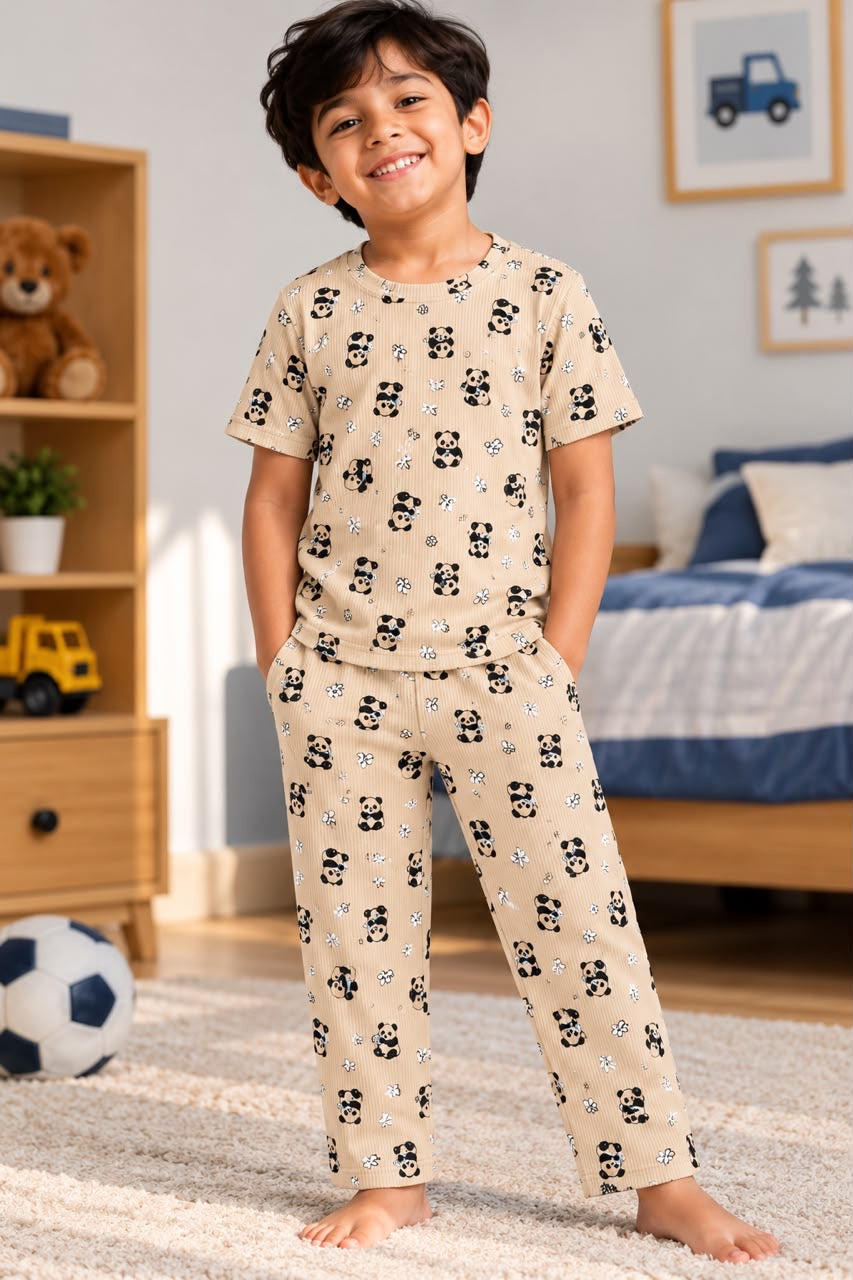Panda   Ribbed Pant Set  (1-6 years )