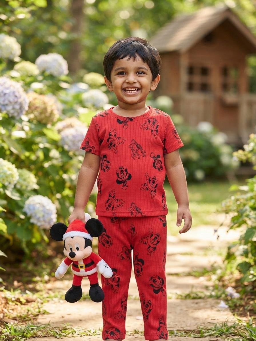 Red Mickey Top & bottom  set (6 months-3 years)
