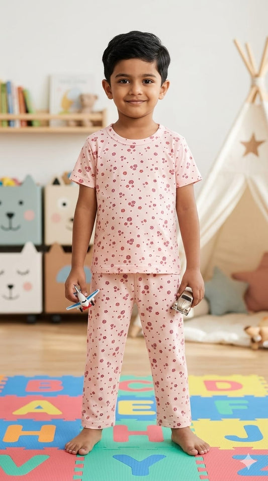 Pink print  Top & bottom set (1- 3 years)