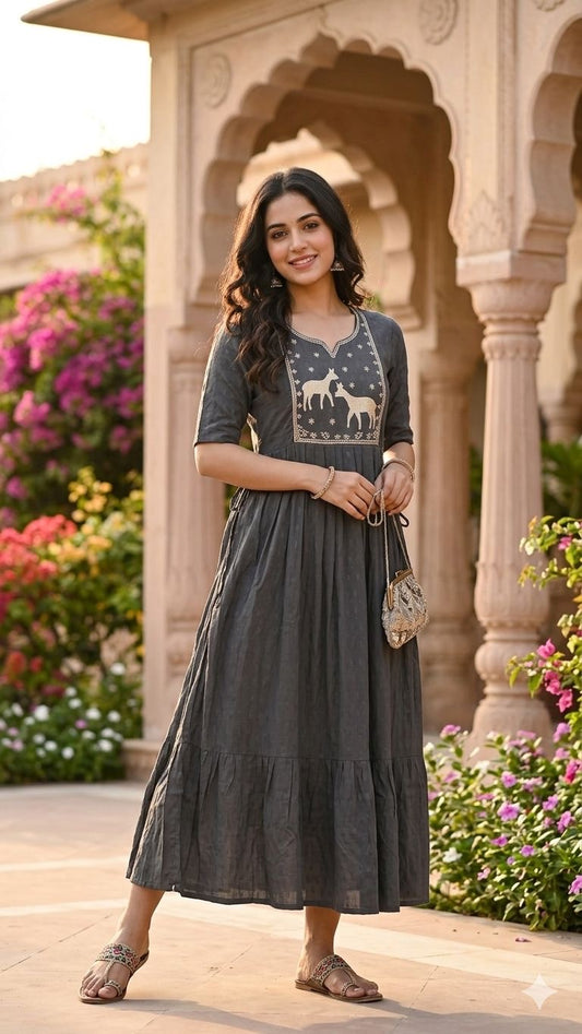 Grey Embroidery maternity wear (M -XXL)