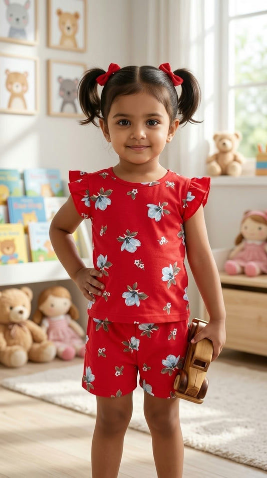 Red white Short  Set (1-3 year )
