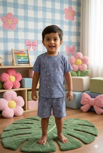 Blue pink Short set (6-12 months)