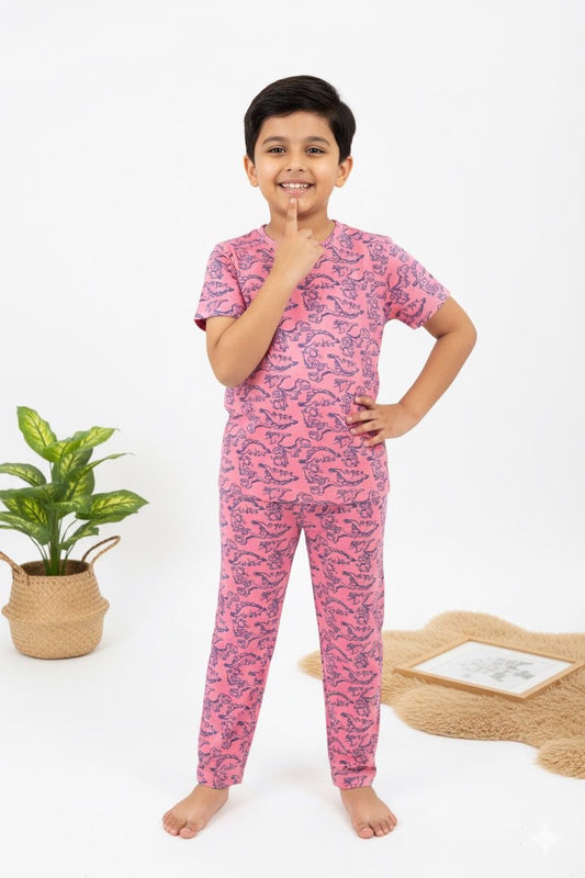 Pink Dino Top & Bottom Set (2-8 years)